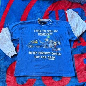 Kids' Blue Graphic Long Sleeve Tee